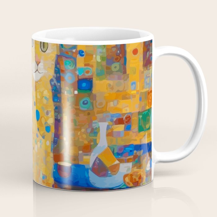 Klimt Tabby Cat in Colorful Room Coffee Mug Gallery Image 1