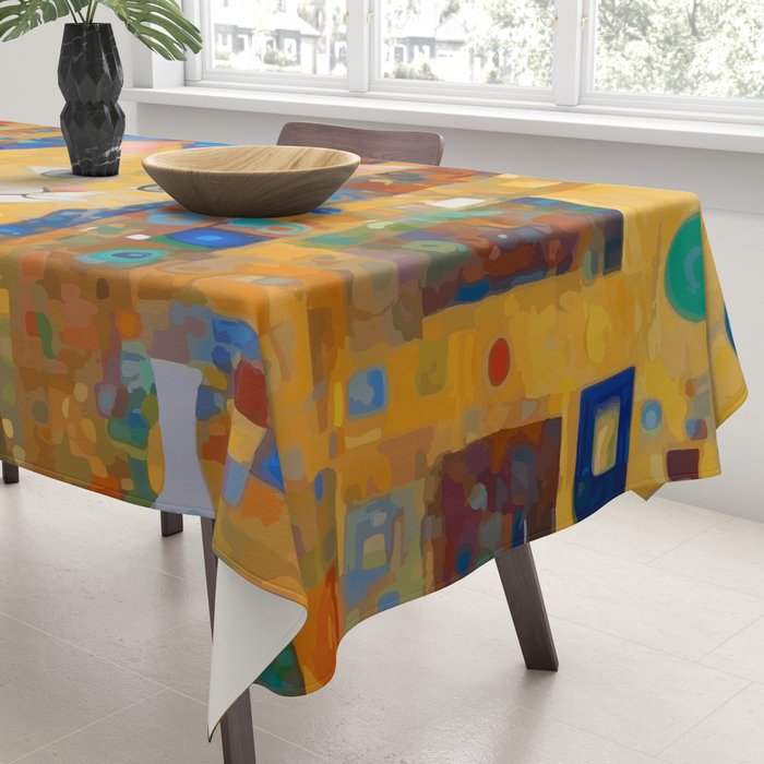 Klimt Tabby Cat in Colorful Room Tablecloth Gallery Image 3