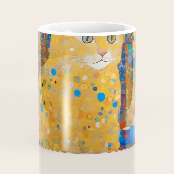 Klimt Tabby Cat in Colorful Room Coffee Mug Gallery Image 4