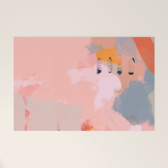 pink peach in terracotta abstract Welcome Mat Gallery Image 1