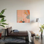 pink peach in terracotta abstract Wood Wall Art Gallery Image 2