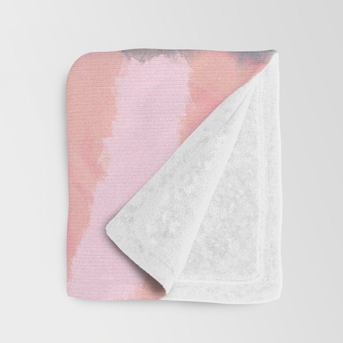 pink peach in terracotta abstract Throw Blanket Gallery Image 3