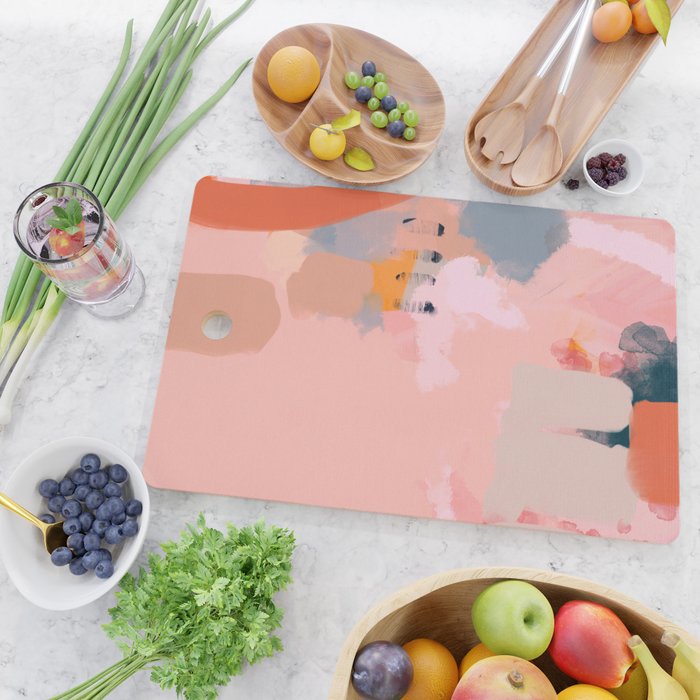 pink peach in terracotta abstract Cutting Board Gallery Image 2