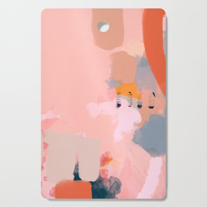 pink peach in terracotta abstract Cutting Board Gallery Image 1