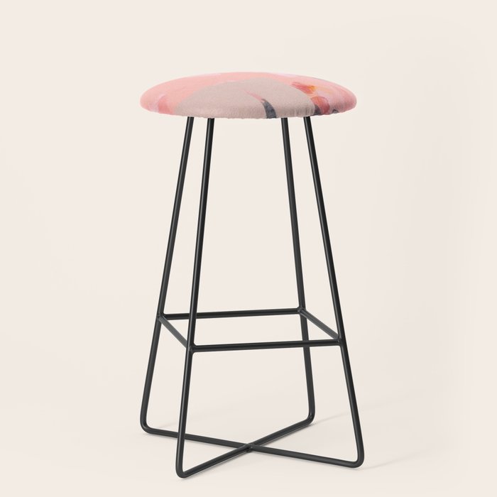 pink peach in terracotta abstract Stool Gallery Image 1