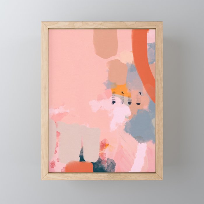 pink peach in terracotta abstract Mini Art Print Gallery Image 1