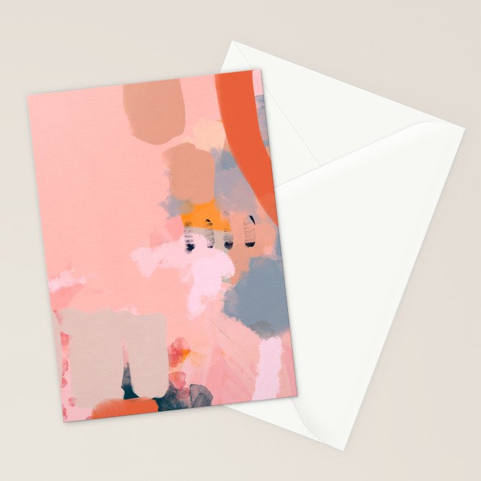 pink peach in terracotta abstract Stationery Card Gallery Image 2