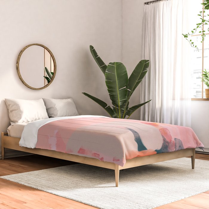 pink peach in terracotta abstract Comforter Gallery Image 2