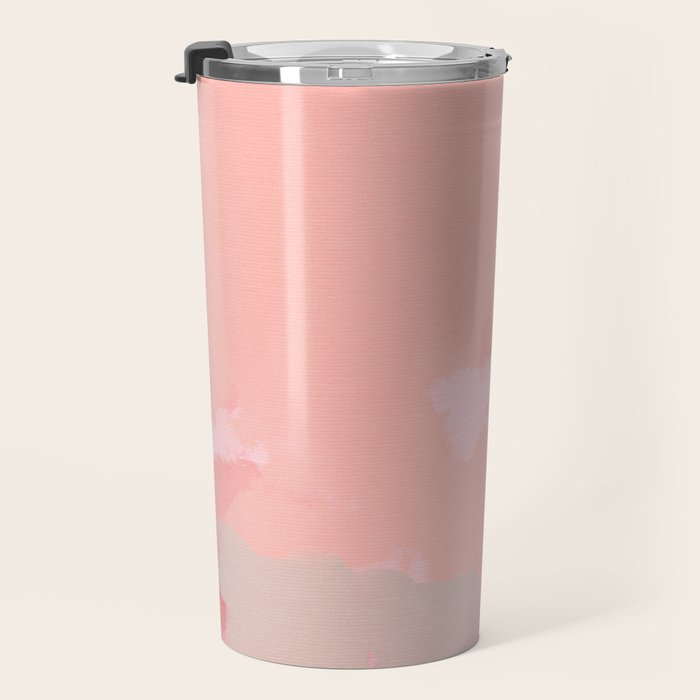 pink peach in terracotta abstract Travel Mug Gallery Image 3