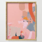 pink peach in terracotta abstract Serving Tray Gallery Image 1
