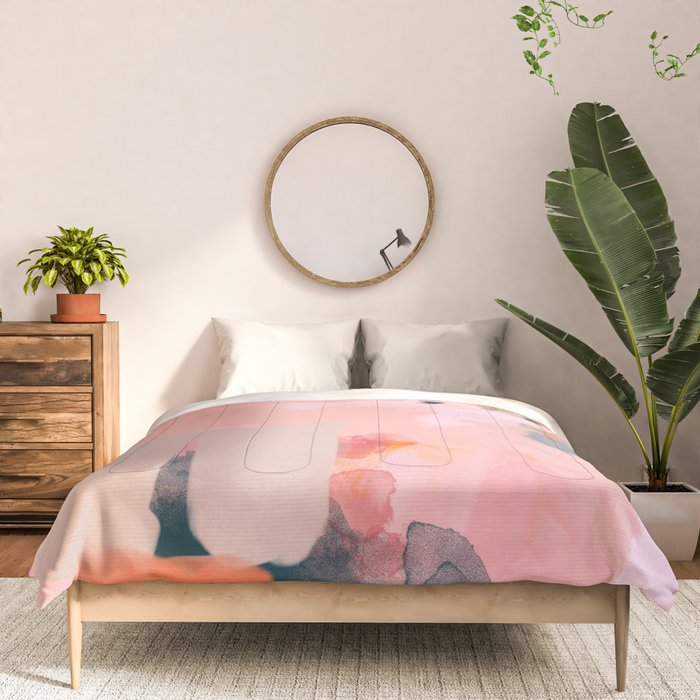 pink peach in terracotta abstract Comforter Gallery Image 3