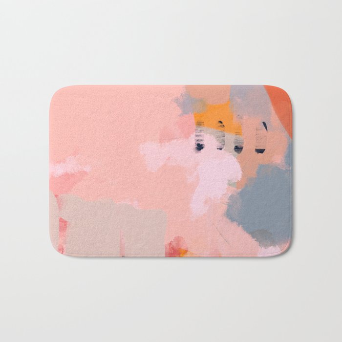 pink peach in terracotta abstract Bath Mat Gallery Image 1