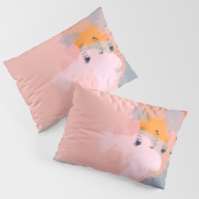 pink peach in terracotta abstract Pillow Sham Gallery Image 1