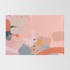 pink peach in terracotta abstract Rug Gallery Image 2