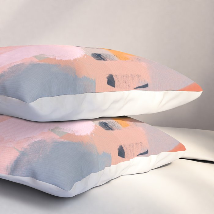 pink peach in terracotta abstract Pillow Sham Gallery Image 3