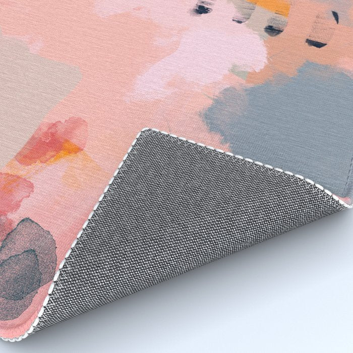pink peach in terracotta abstract Rug Gallery Image 4