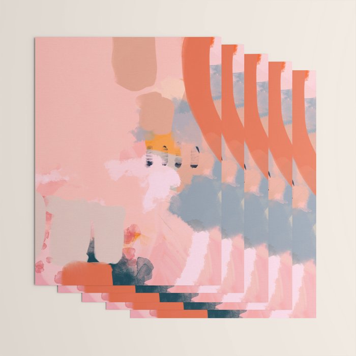 pink peach in terracotta abstract Wrapping Paper Gallery Image 3