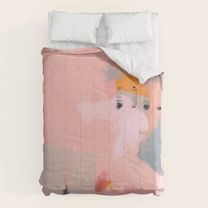 pink peach in terracotta abstract Comforter Gallery Image 1