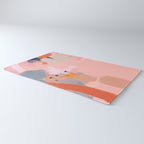 pink peach in terracotta abstract Rug Gallery Image 3