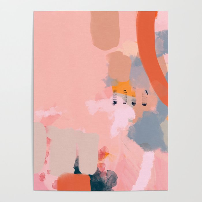 pink peach in terracotta abstract Poster Gallery Image 4