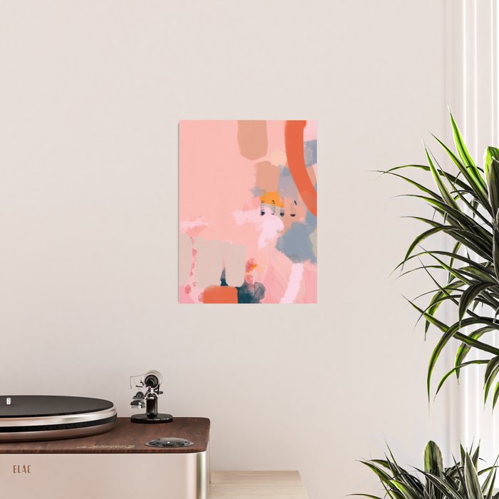 pink peach in terracotta abstract Poster Gallery Image 2