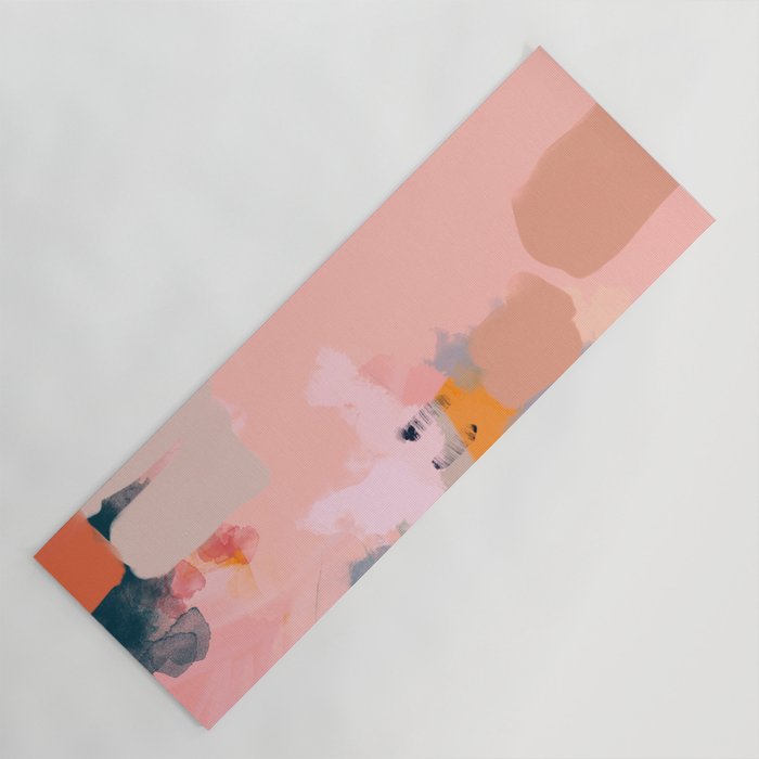 pink peach in terracotta abstract Yoga Mat Gallery Image 1