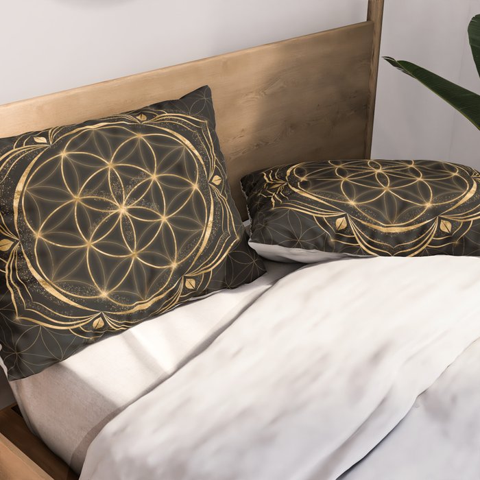 Seed of life in Lotus - Sacred Geometry Pillow Sham Gallery Image 2