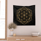 Seed of life in Lotus - Sacred Geometry Wall Tapestry Gallery Image 2