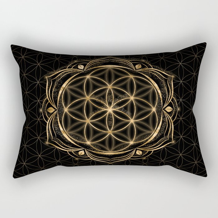 Seed of life in Lotus - Sacred Geometry Rectangular Pillow Gallery Image 2