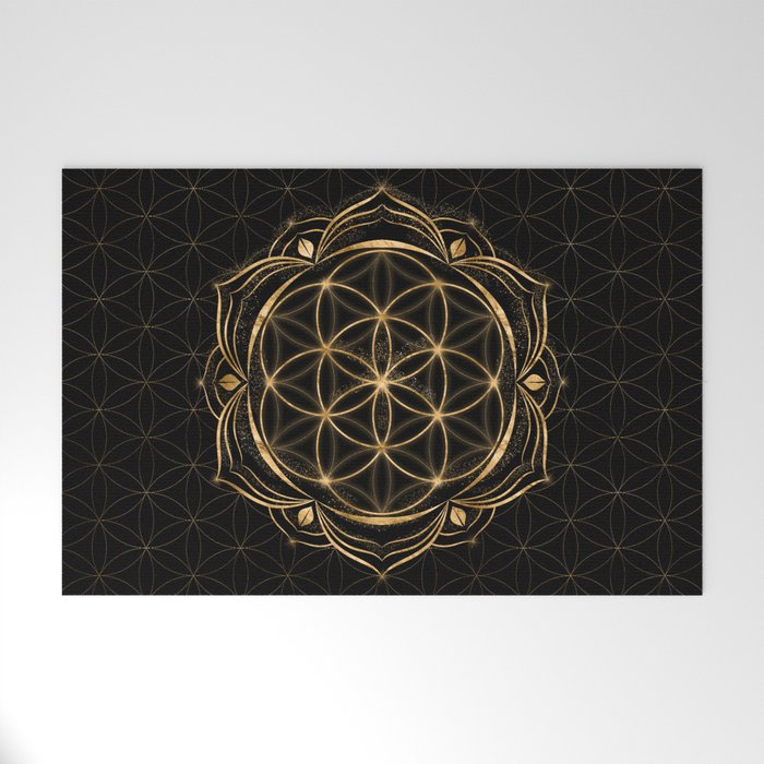 Seed of life in Lotus - Sacred Geometry Welcome Mat