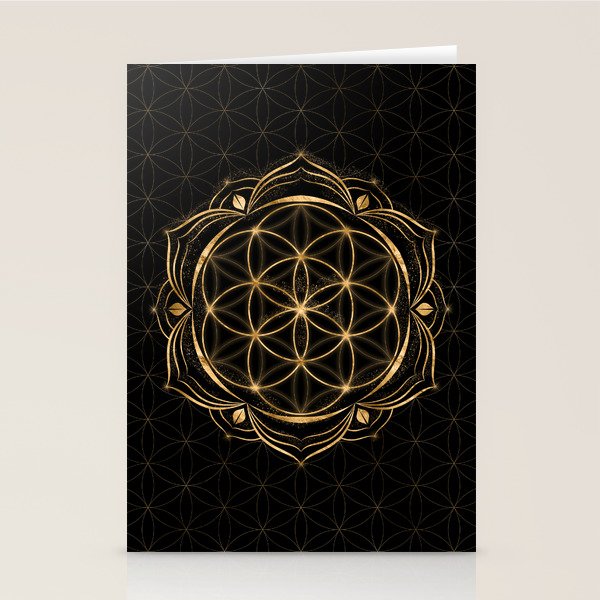 Seed of life in Lotus - Sacred Geometry Stationery Card Gallery Image 2