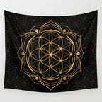 Seed of life in Lotus - Sacred Geometry Wall Tapestry Gallery Image 4