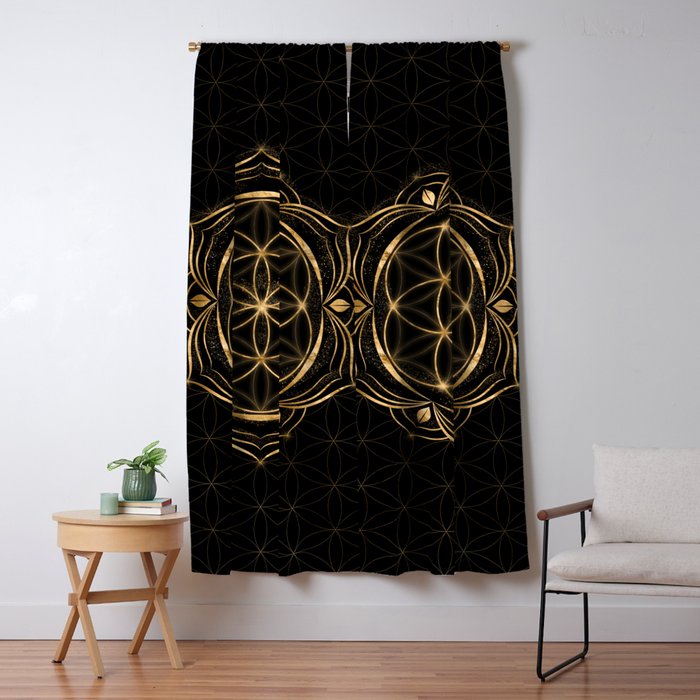 Seed of life in Lotus - Sacred Geometry Window Curtain Gallery Image 1