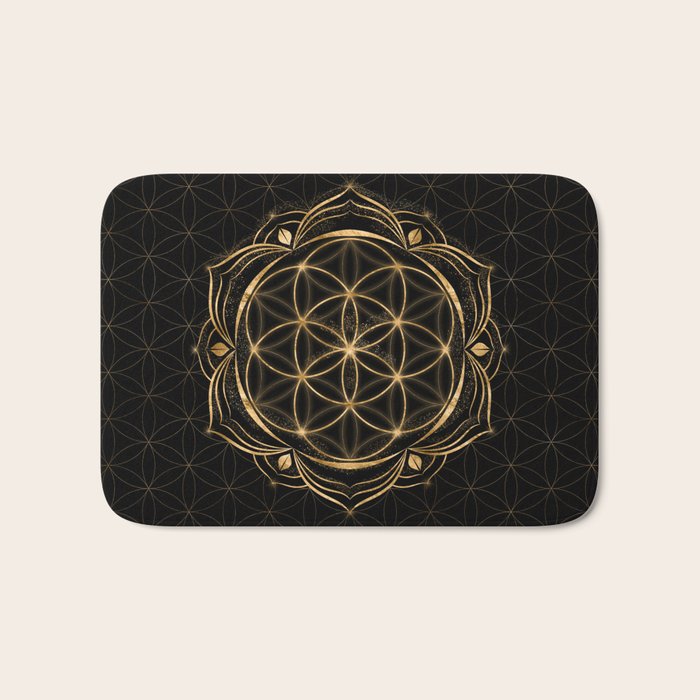 Seed of life in Lotus - Sacred Geometry Bath Mat Gallery Image 1