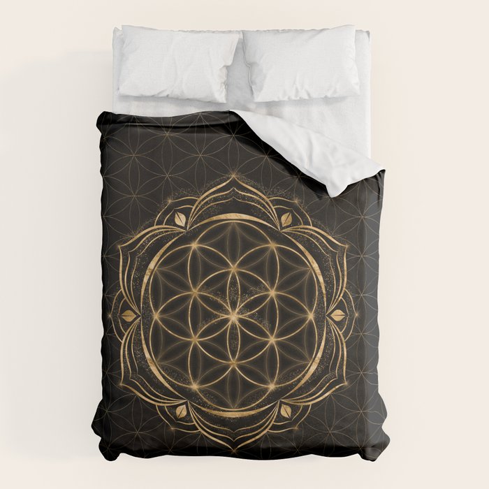 Seed of life in Lotus - Sacred Geometry Duvet Cover Gallery Image 6