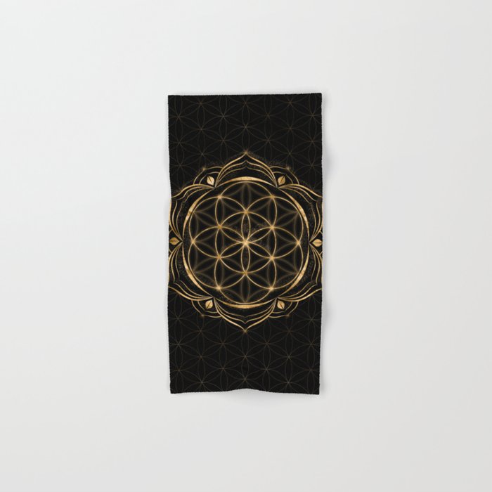 Seed of life in Lotus - Sacred Geometry Bath Towel Gallery Image 1