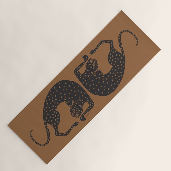 Blockprint Cheetah Yoga Mat Gallery Image 1