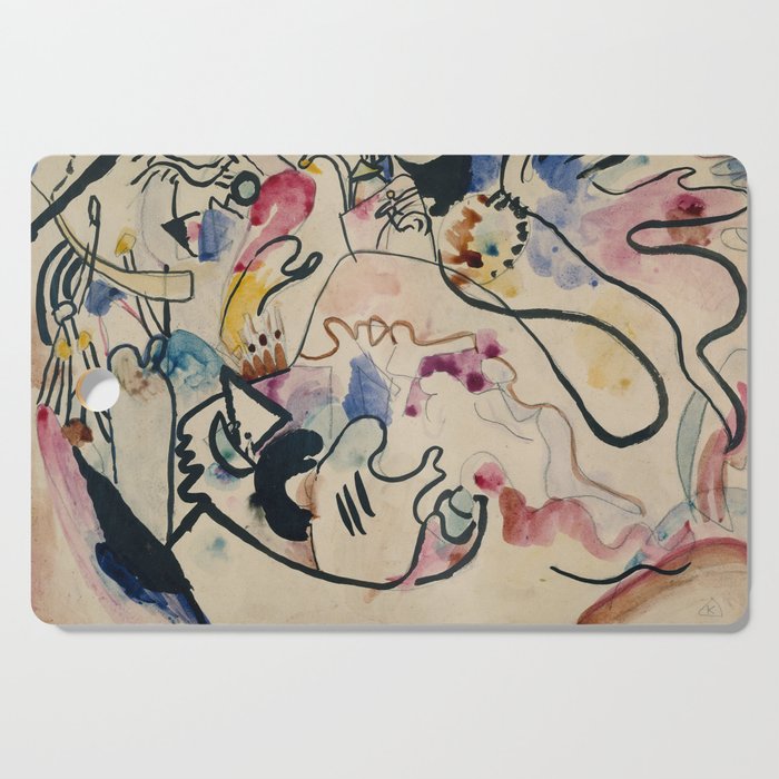 Wassily Kandinsky Aquarell Nr. 8 âJÃ¼ngster Tagâ (1911) Cutting Board Gallery Image 1