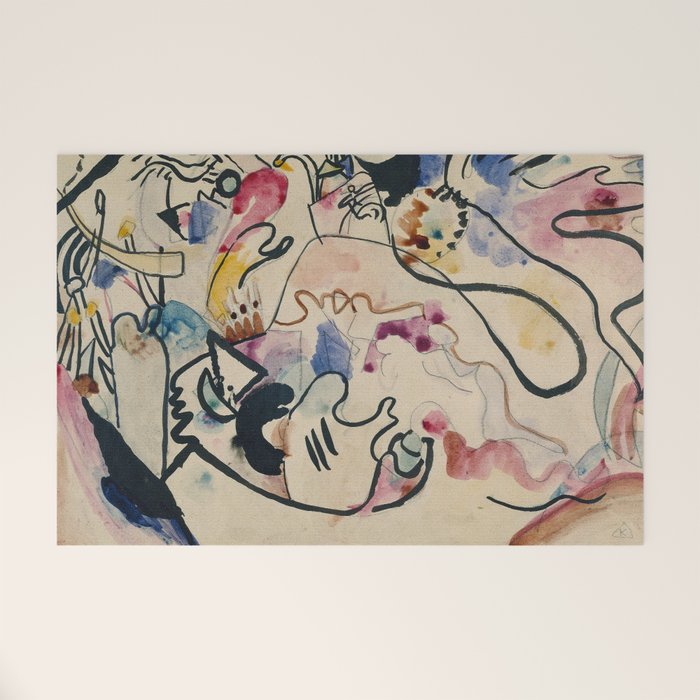 Wassily Kandinsky Aquarell Nr. 8 âJÃ¼ngster Tagâ (1911) Welcome Mat Gallery Image 1
