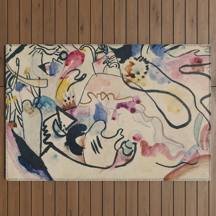Wassily Kandinsky Aquarell Nr. 8 âJÃ¼ngster Tagâ (1911) Outdoor Rug Gallery Image 2