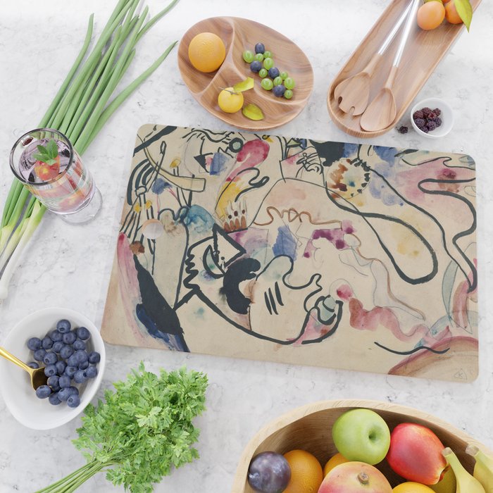 Wassily Kandinsky Aquarell Nr. 8 âJÃ¼ngster Tagâ (1911) Cutting Board Gallery Image 2