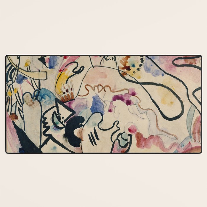 Wassily Kandinsky Aquarell Nr. 8 âJÃ¼ngster Tagâ (1911) Desk Mat Gallery Image 3