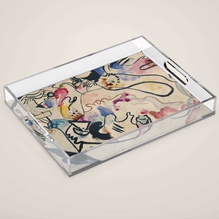 Wassily Kandinsky Aquarell Nr. 8 âJÃ¼ngster Tagâ (1911) Acrylic Tray Gallery Image 1
