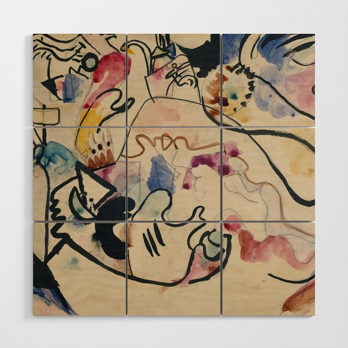 Wassily Kandinsky Aquarell Nr. 8 âJÃ¼ngster Tagâ (1911) Wood Wall Art Gallery Image 1