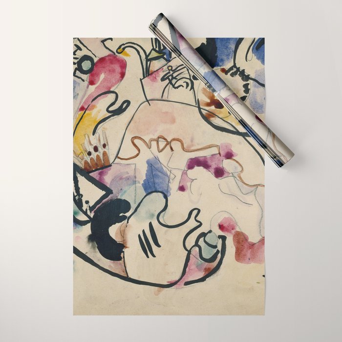 Wassily Kandinsky Aquarell Nr. 8 âJÃ¼ngster Tagâ (1911) Wrapping Paper Gallery Image 1