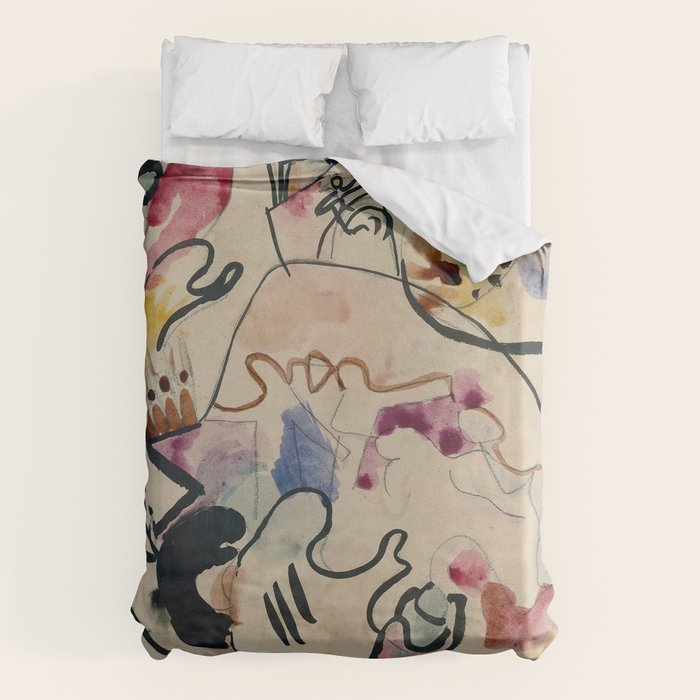 Wassily Kandinsky Aquarell Nr. 8 âJÃ¼ngster Tagâ (1911) Duvet Cover Gallery Image 1
