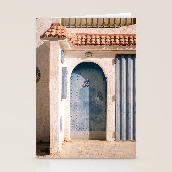 Blue door of Tamraght | Morocco coastal travel photography Stationery Card Gallery Image 2