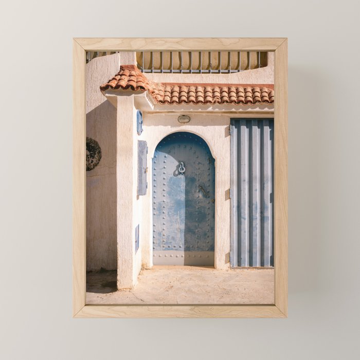 Blue door of Tamraght | Morocco coastal travel photography Mini Art Print Gallery Image 1