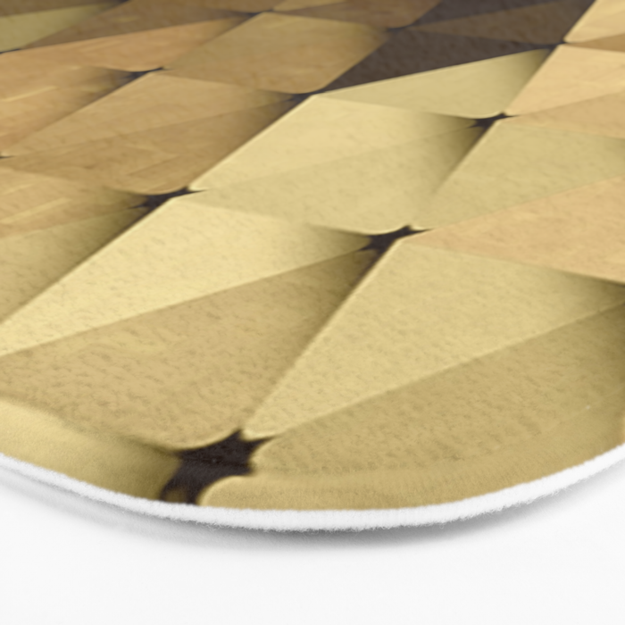 Triangles Yellow Brown Olive Green Bath Mat Gallery Image 3