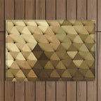 Triangles Yellow Brown Olive Green Outdoor Rug Gallery Image 1